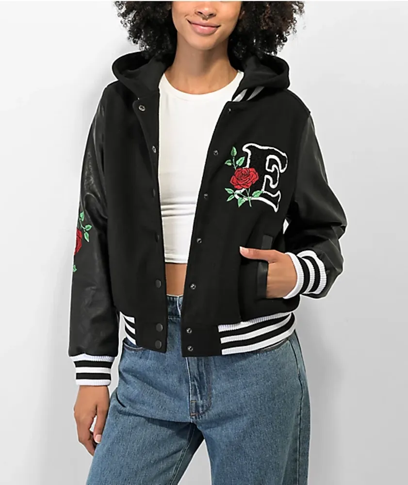 Empyre Aiden Rose Black & White Hooded Bomber Jacket Mall of America®