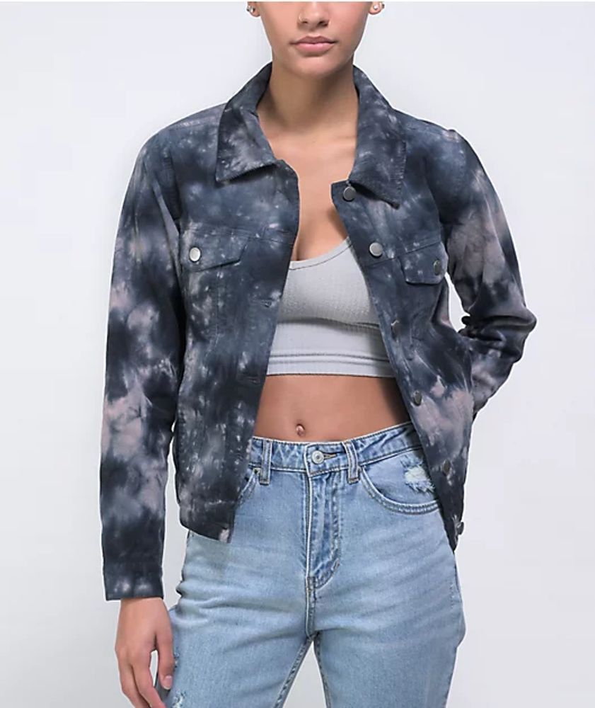 Black tie dye jacket best sale