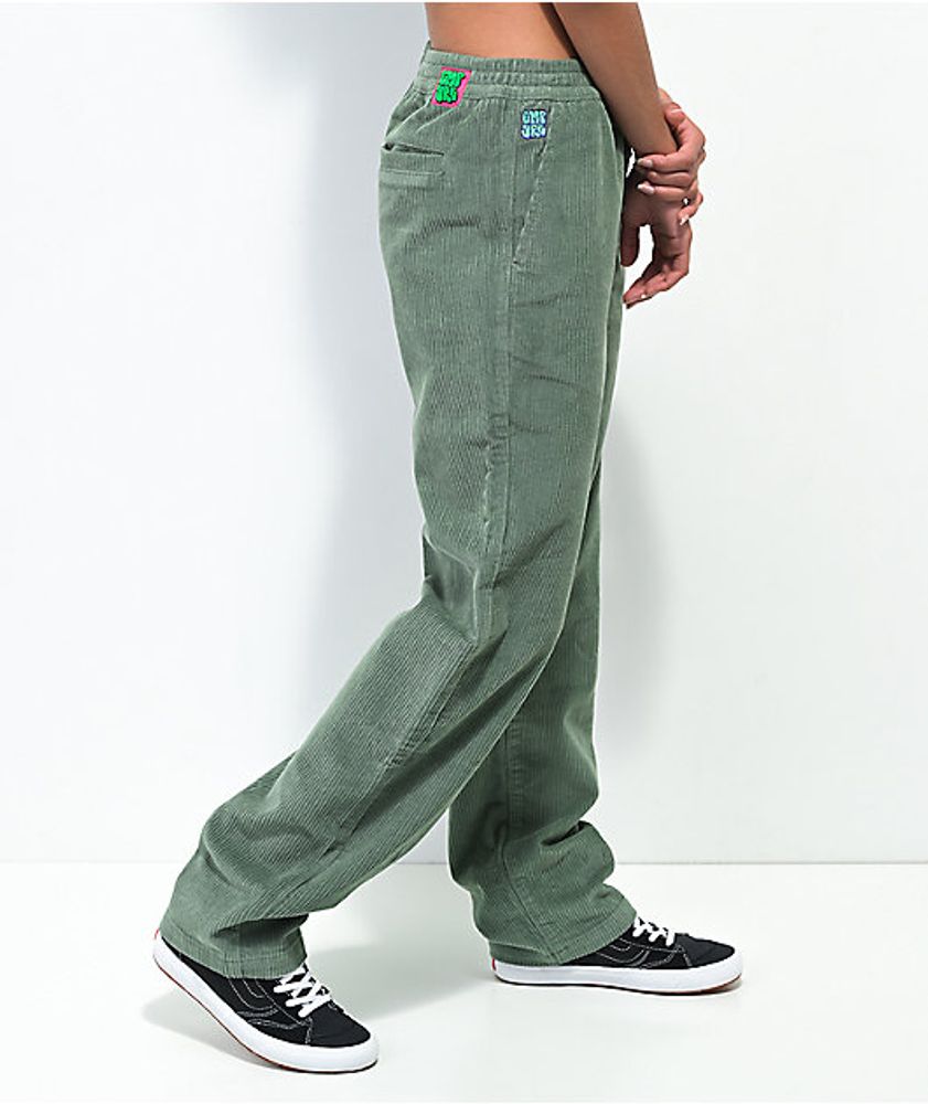 Corduroy elastic waist pants 2025