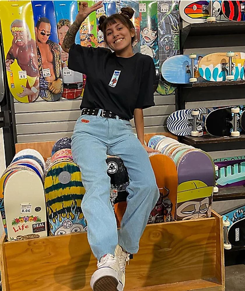 Empyre Loose Fit SK8 Corduroy Light Blue Skate Pants Mall of