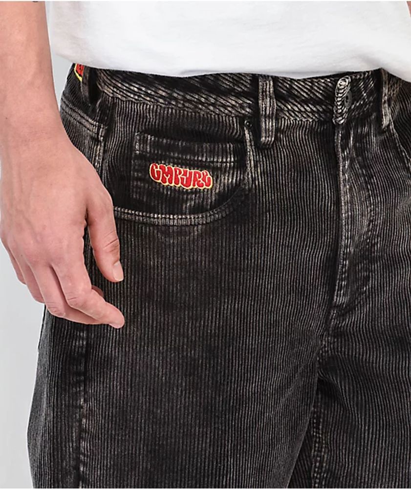 Empyre Loose Fit Sk8 Black Acid Wash Corduroy Skate Pants Mall of