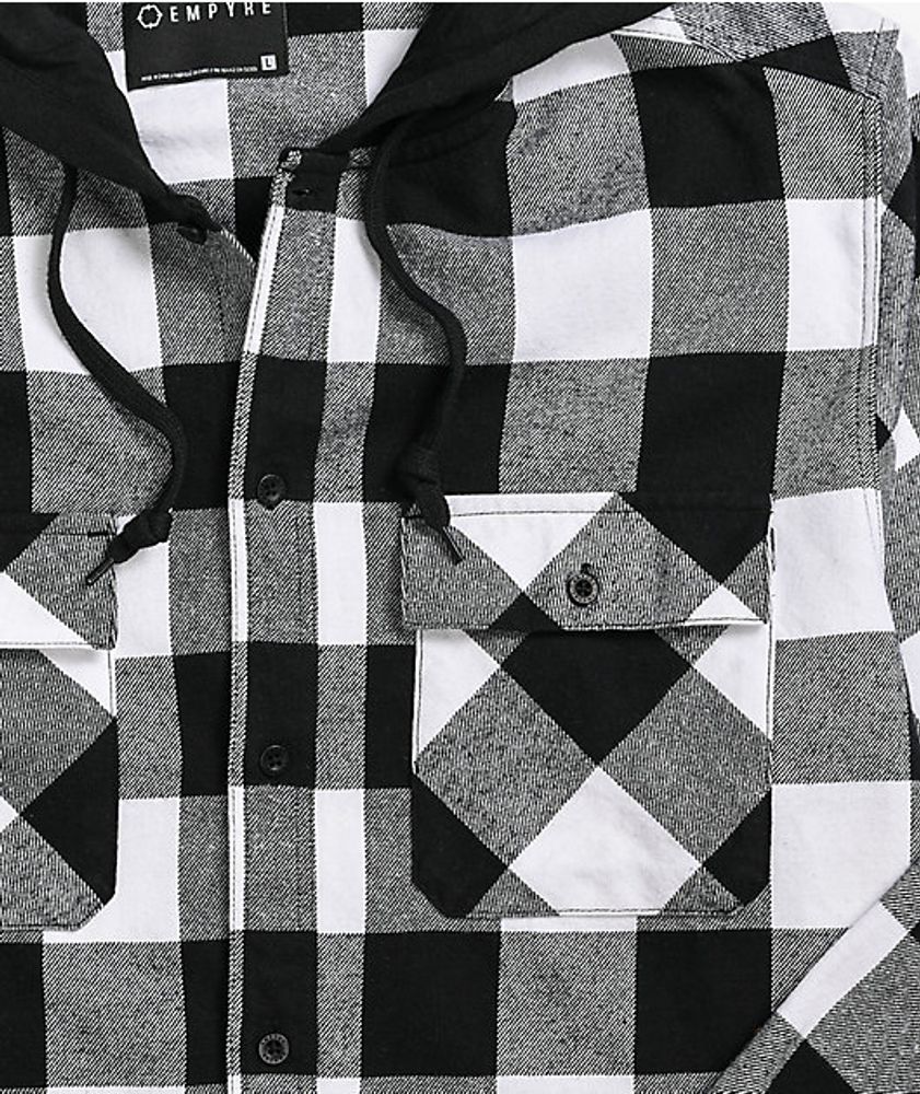 Empyre Prime Black & White Hooded Flannel Shirt | Mall of AmericaÂ®