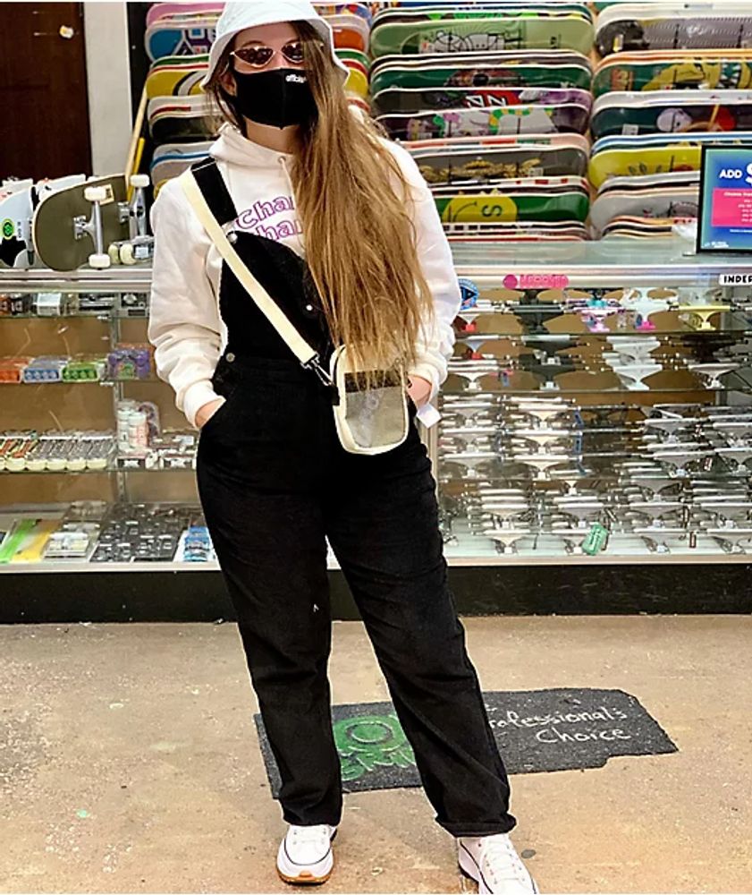 Corduroy shop overalls black