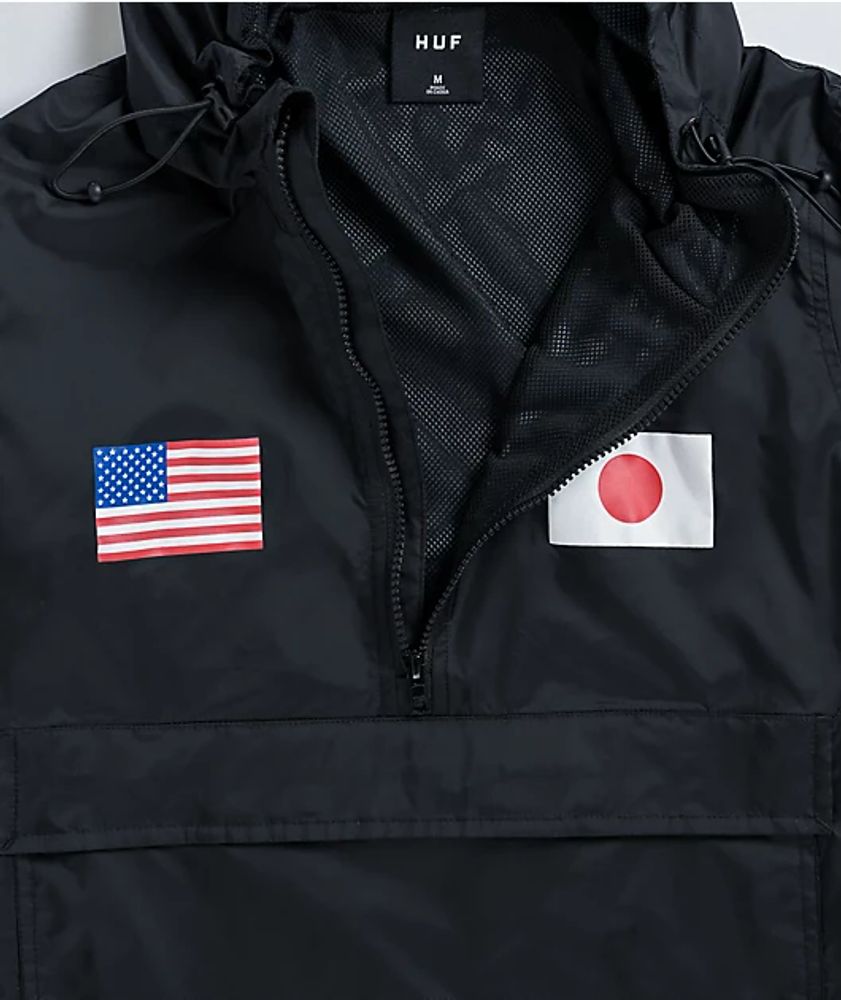 HUF Flags Black Anorak Jacket Mall of America