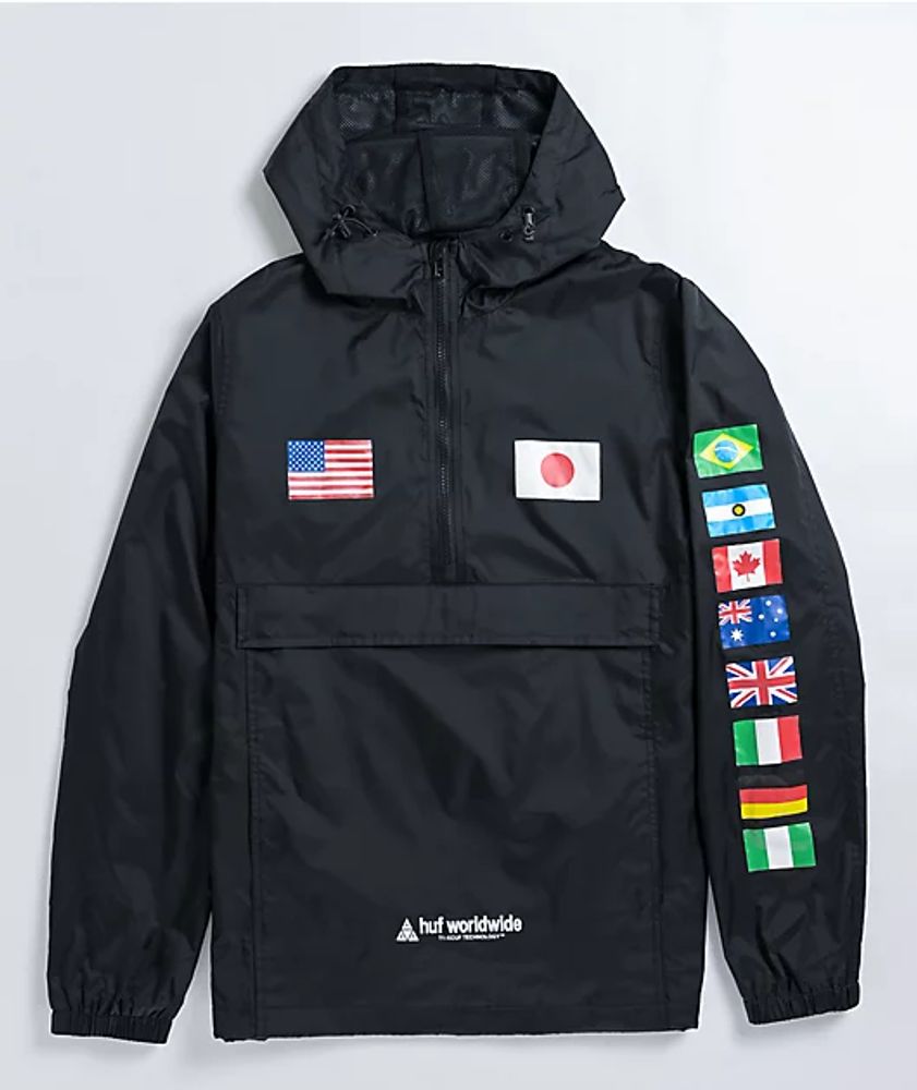 HUF Flags Black Anorak Jacket Mall of America