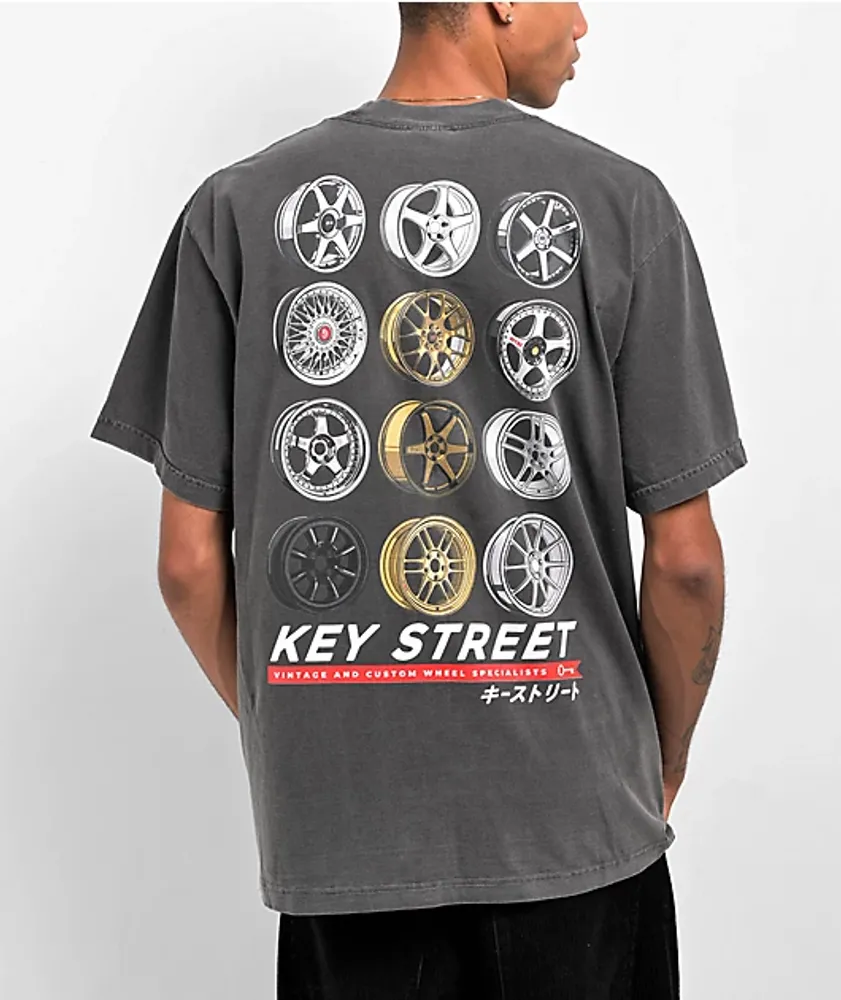 Key Street Wheels Grey Wash T Shirt Mall of America