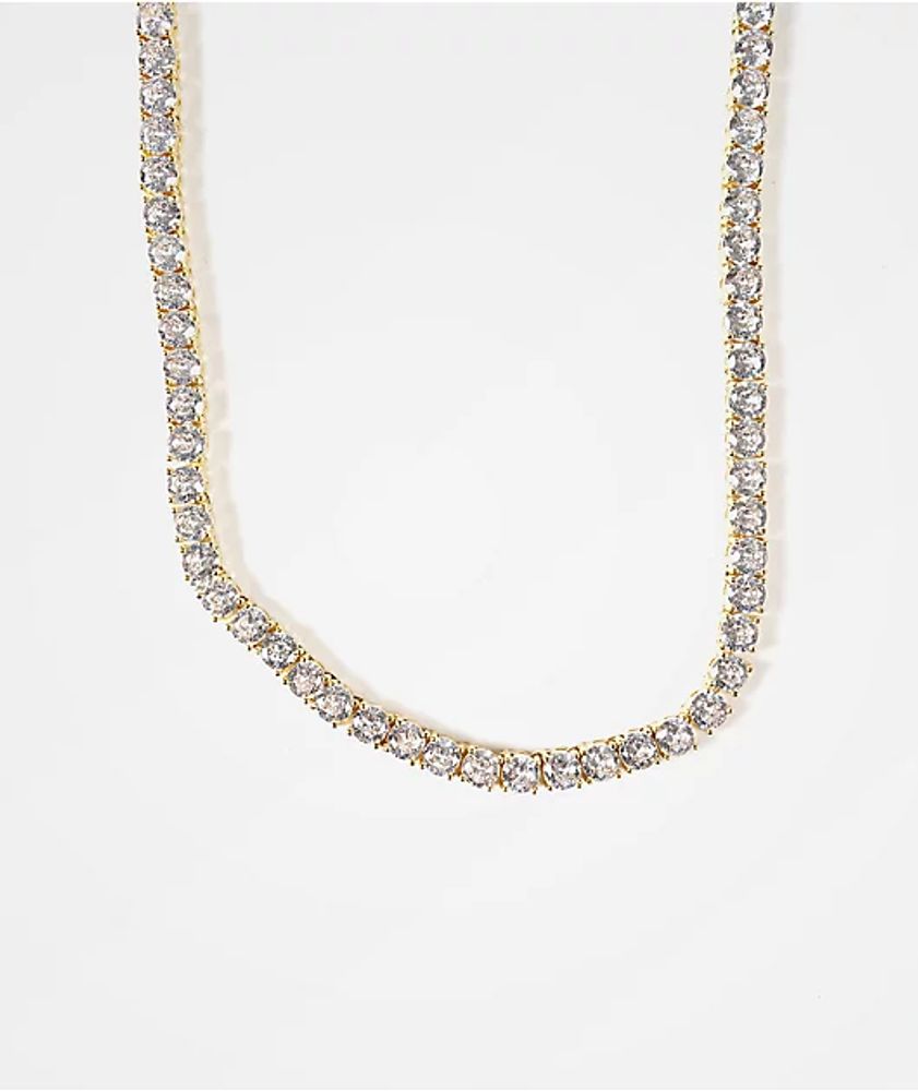 Zumiez King Ice 5mm Single Row Gold Tennis Chain Necklace | Shop