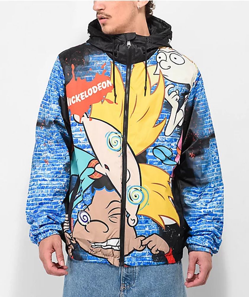 Members Only x Hey Arnold Trippy Black Windbreaker Jacket | Mall of ...