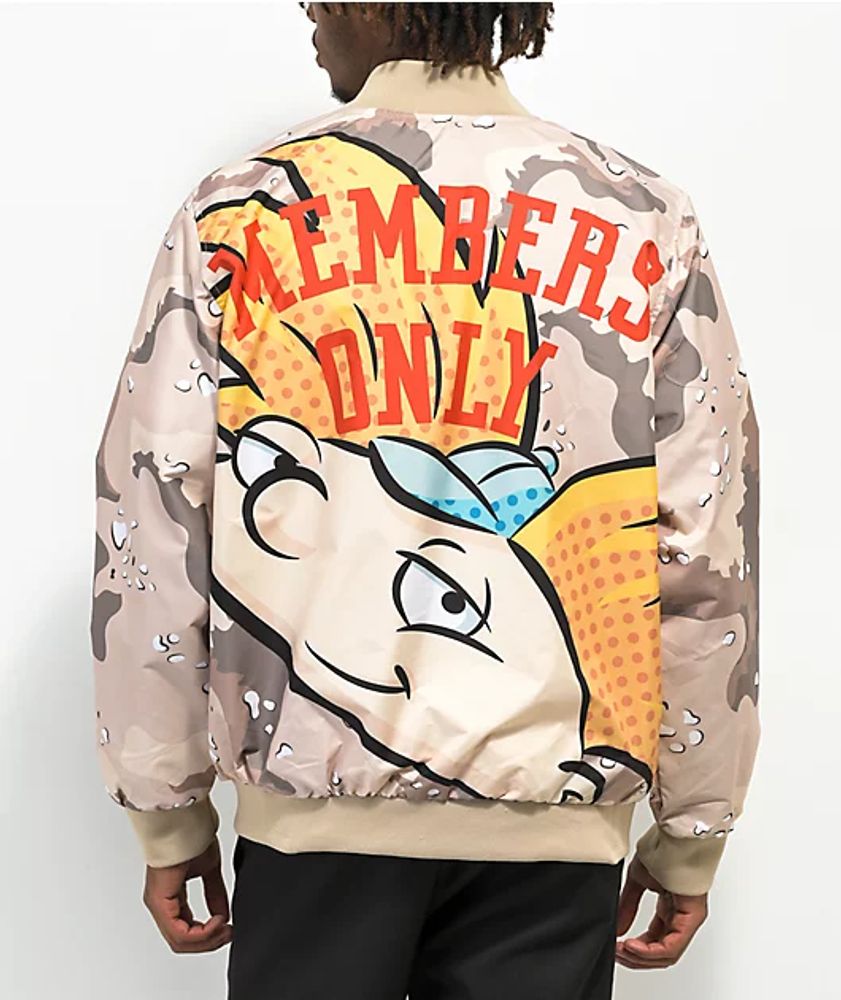 Members Only x Nickelodeon Hey Arnold Tan Camo Bomber Jacket | Mall of ...