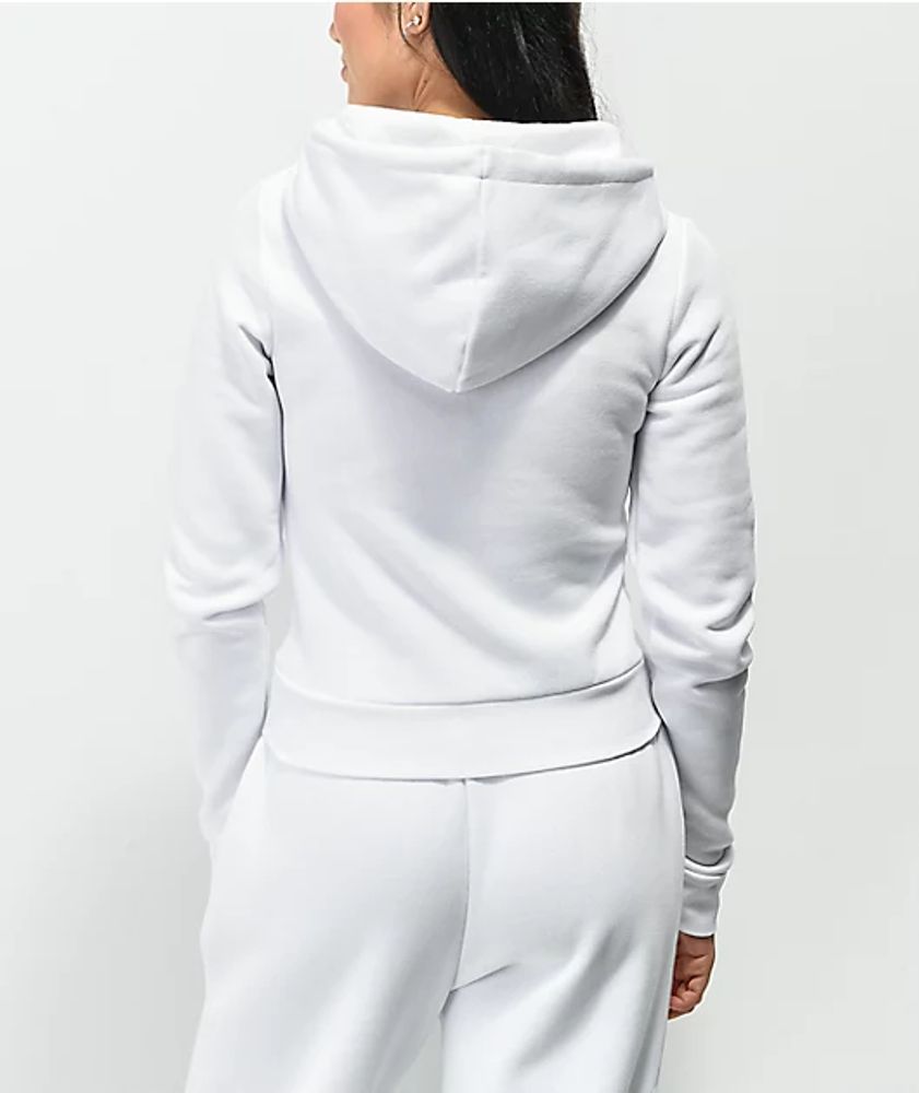 Girls white zip clearance hoodie