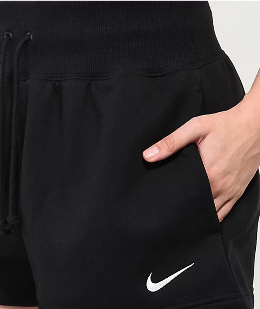 Black nike sweatshorts sales