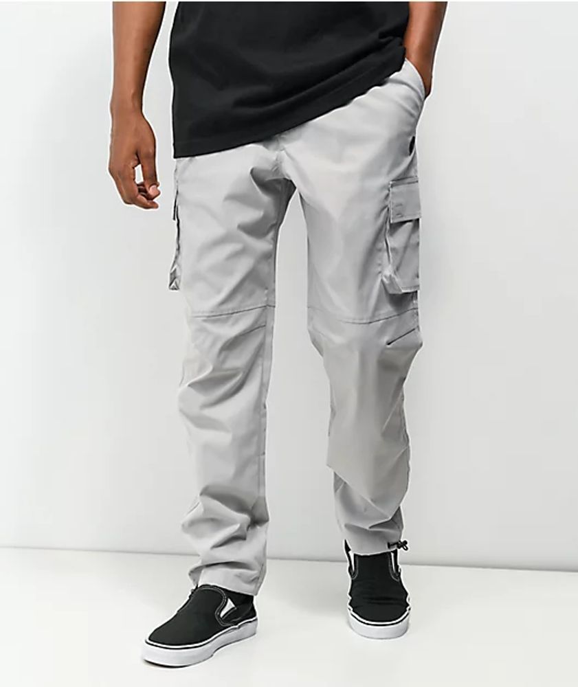 Jack & Jones Intelligence slim fit cargo pants in light gray