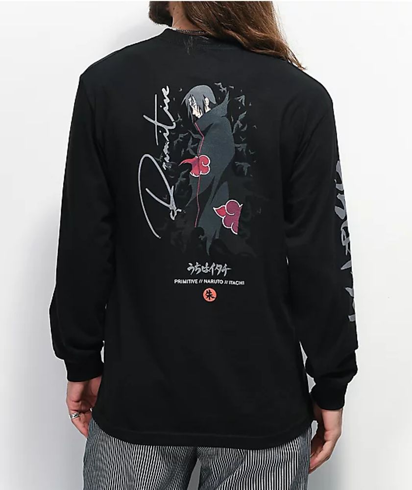 Primitive X Naruto Crows Black Long Sleeve T-shirt 