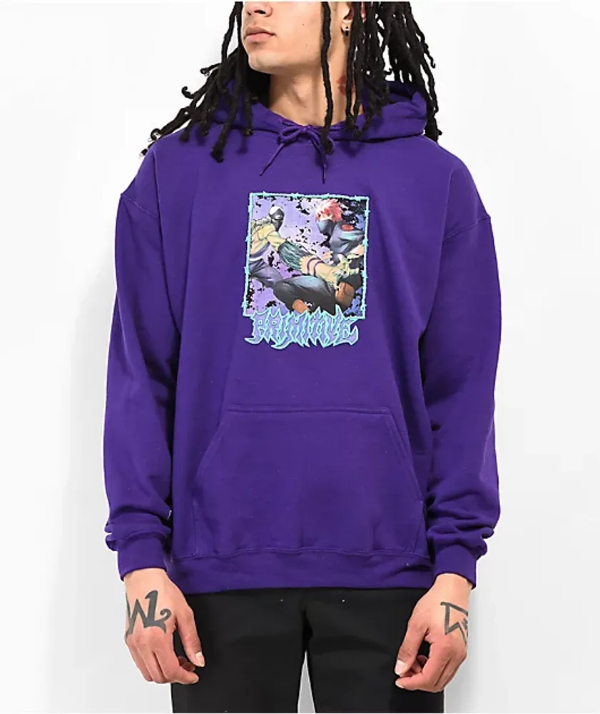 Primitive x Naruto Shippuden Kakashi & Kakuzu Purple Hoodie | Mall of ...