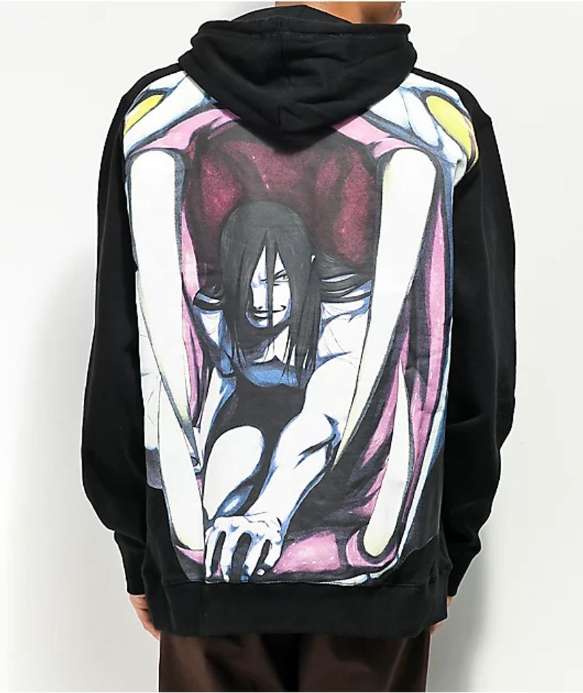 Primitive x Naruto Shippuden Orochimaru Black Wash Hoodie Mall