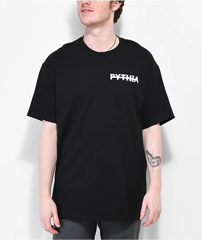 黒色 ブラック Tシャツ メンズ 【 PYTHIA ID EGO BLACK TSHIRT 】-