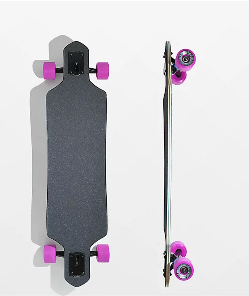 Longboard Santa Cruz Drop Thru – 36 X 9 Pouces – Sundown Stripes – Rose – Neuf
