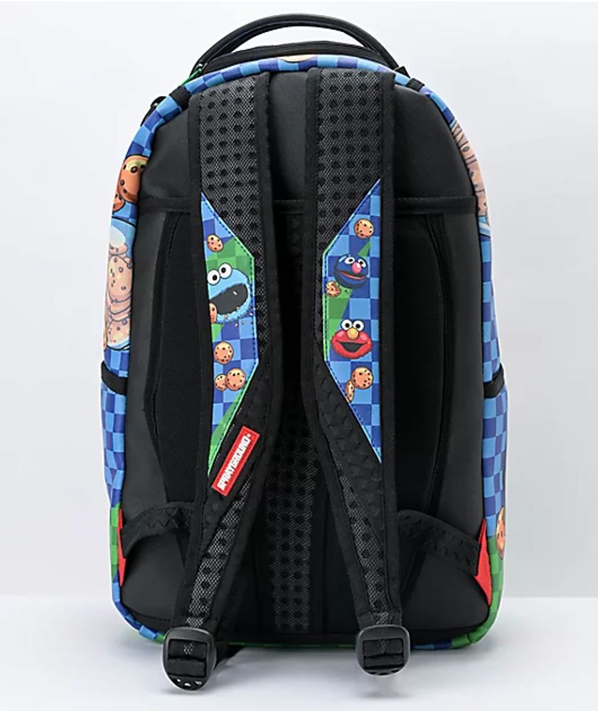 Sprayground x Sesame Street Cookie Monster Bubble Blue Leather Backpack