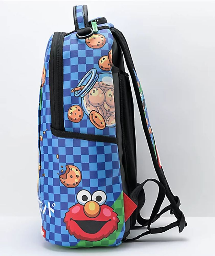 Sprayground x Sesame Street Cookie Monster Bubble Blue Leather Backpack