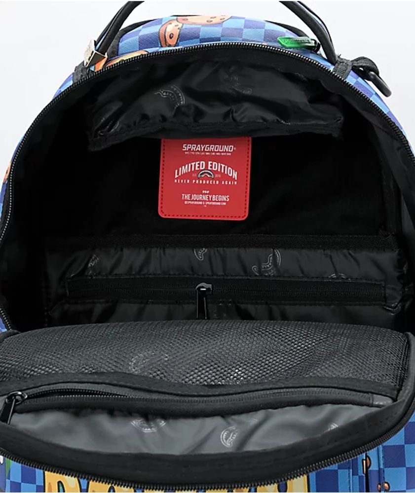 Sprayground x Sesame Street Cookie Monster Bubble Blue Leather Backpack