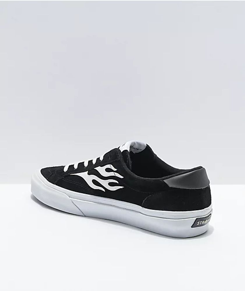 Straye Logan Flame Black & White Suede Skate Shoes Mall of America®