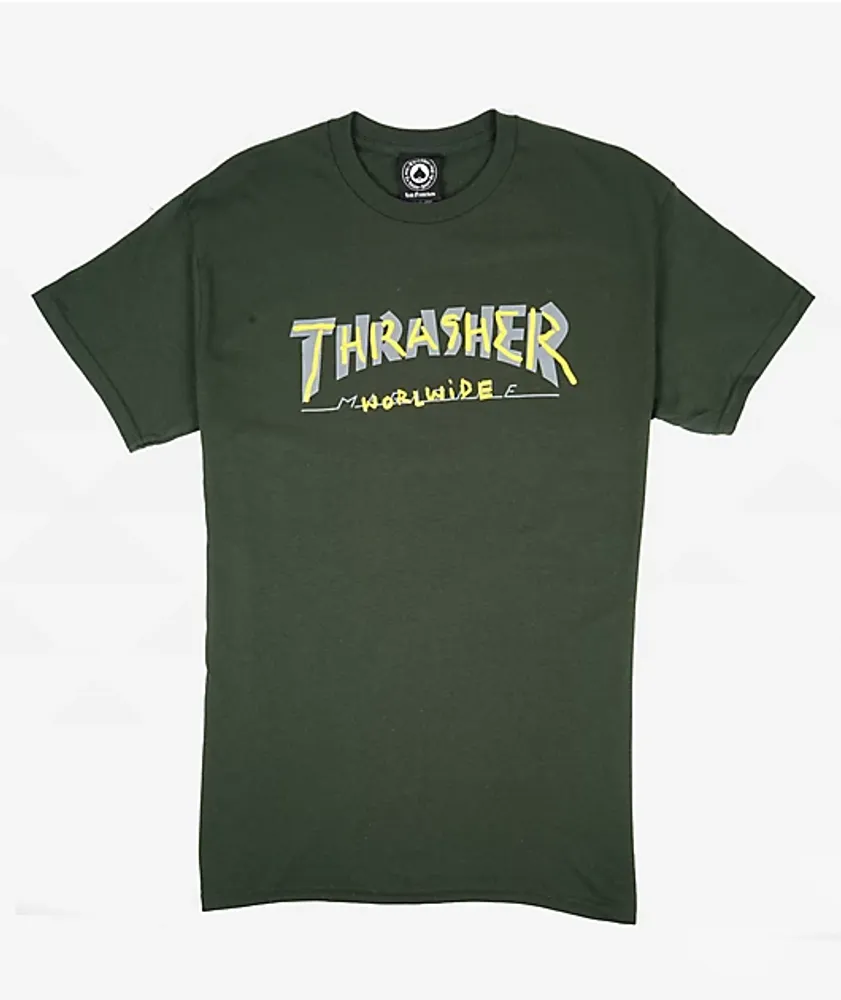 Olive green thrasher sales hoodie