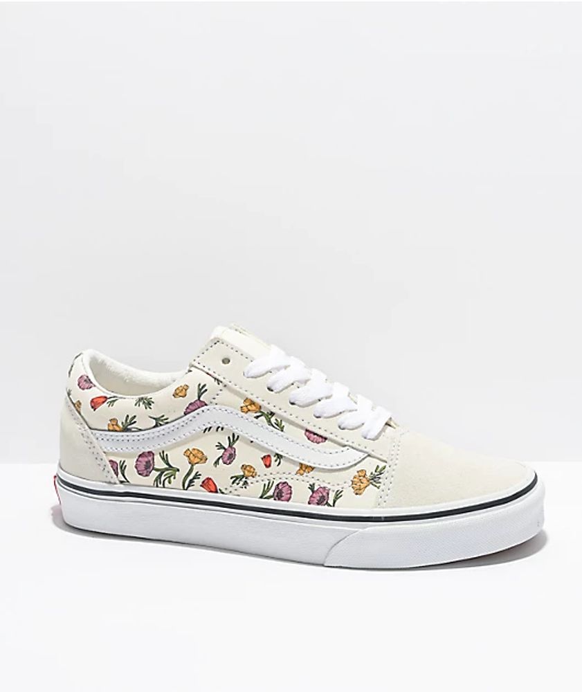Vans old skool cream floral shop
