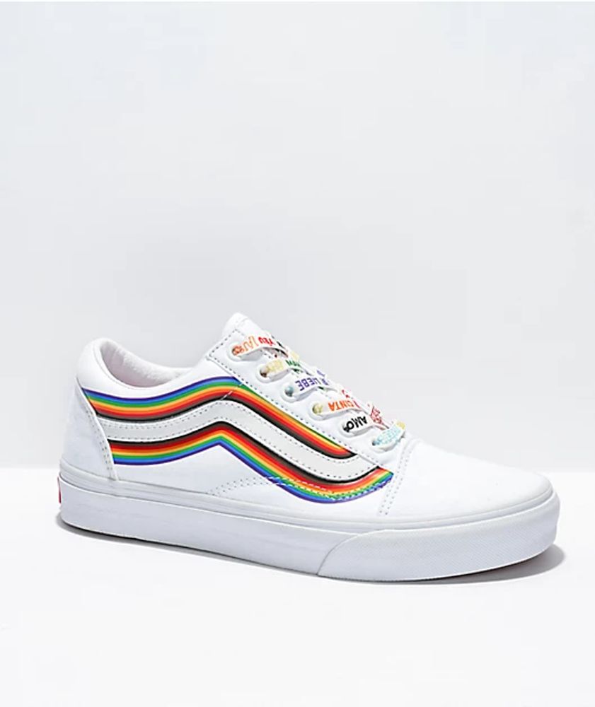 White and rainbow orders vans