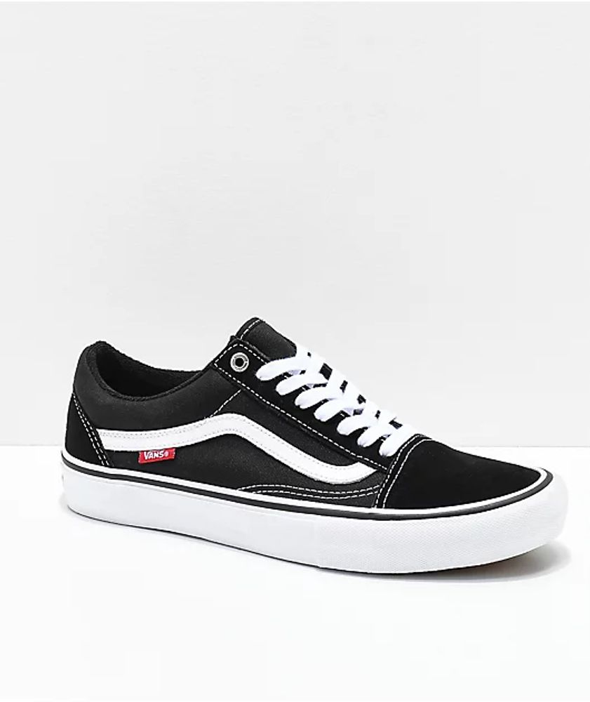 vans old skool pro classic white & black skate shoes