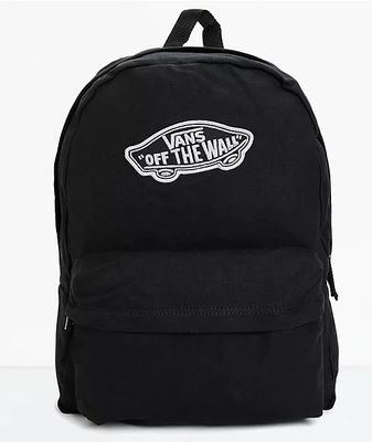 vans realm black canvas backpack