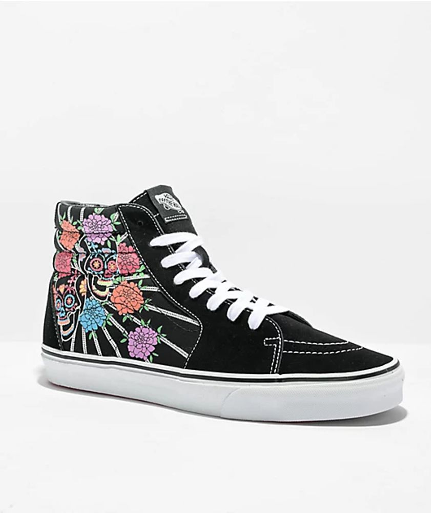 Vans Sk8-Hi Dia De Los Muertos Black & White Skate Shoes | Mall of America®