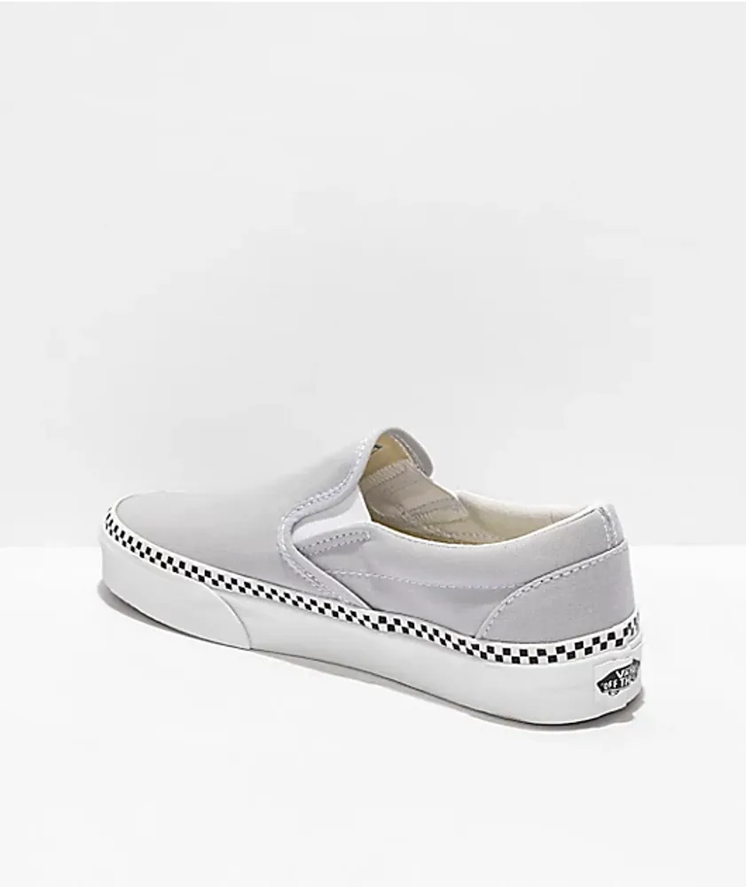 Gray dawn checkerboard shop slip on vans