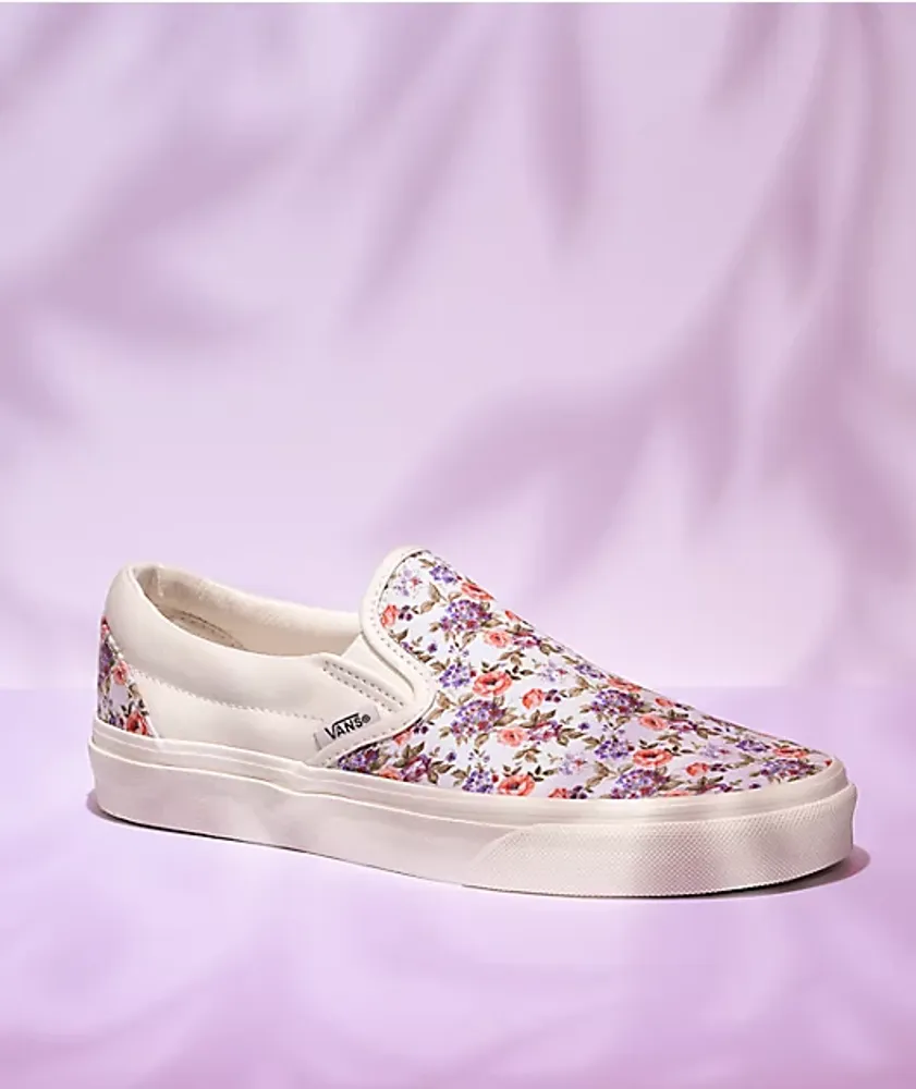 Vans vintage floral marshmallow clearance slip on