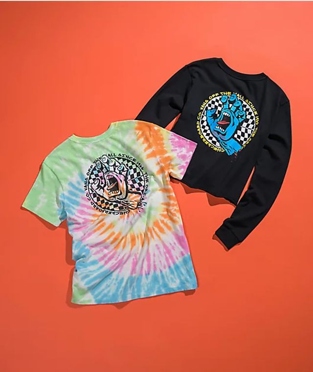 Vans x Santa Cruz Screaming Check Rainbow Tie Dye T-Shirt | Mall