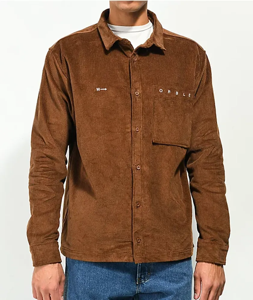 WORBLE Brown Corduroy Long Sleeve Shirt | Vancouver Mall