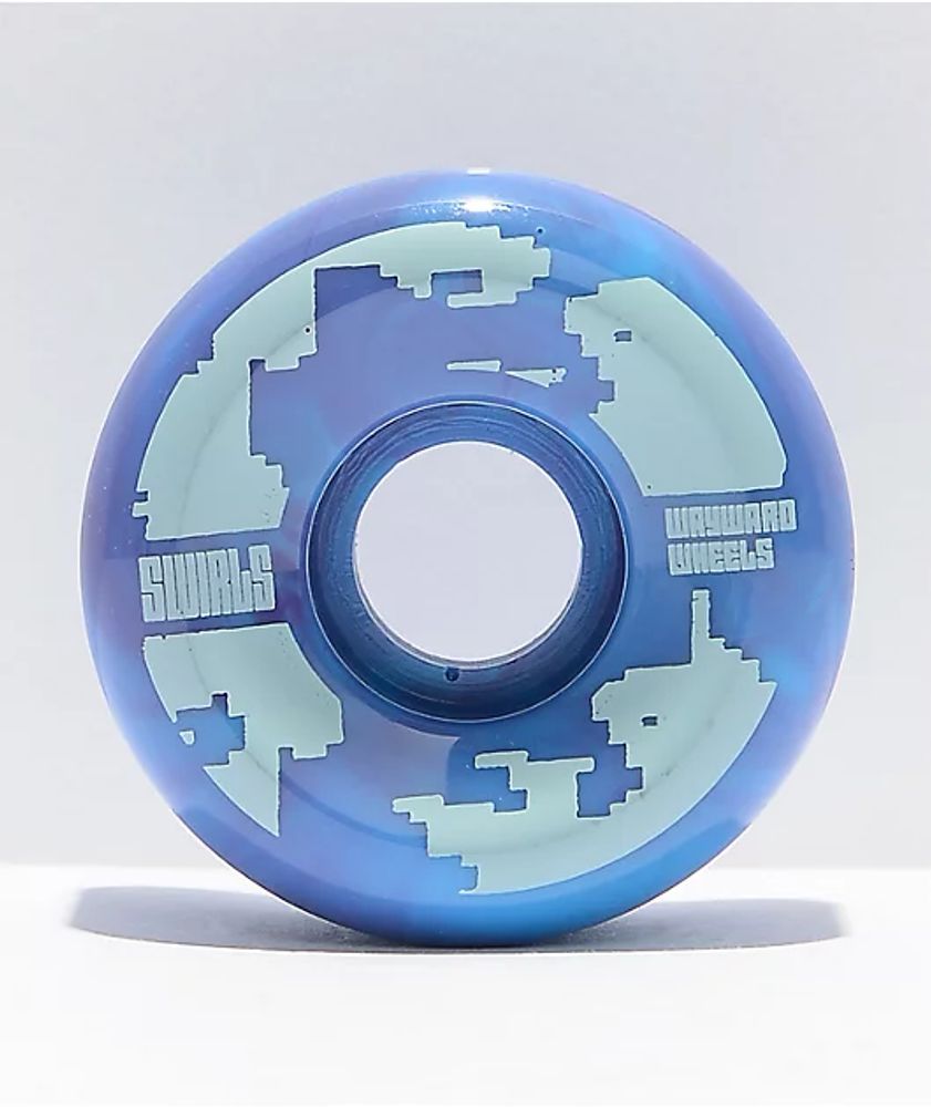 Wayward 54mm 101a Purple & Blue Swirl Skateboard Wheels Plaza Las