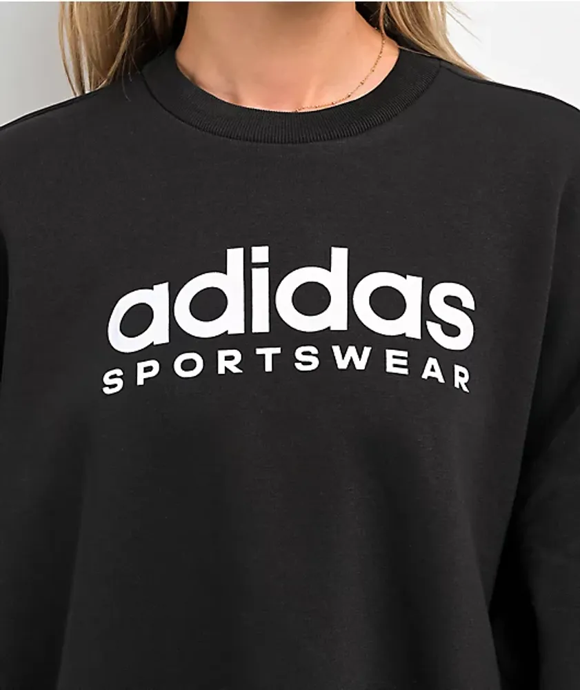 Adidas All Season Black Oversized Crewneck Sweatshirt Mall of