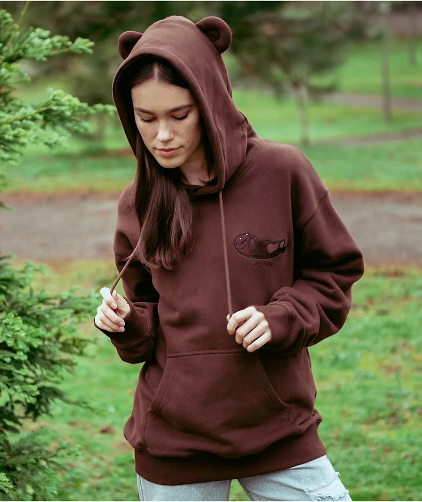 たろー様Sブラウン 180TIDE Sea Otter Ears Brown Hoodie at CoolSprings Galleria in
