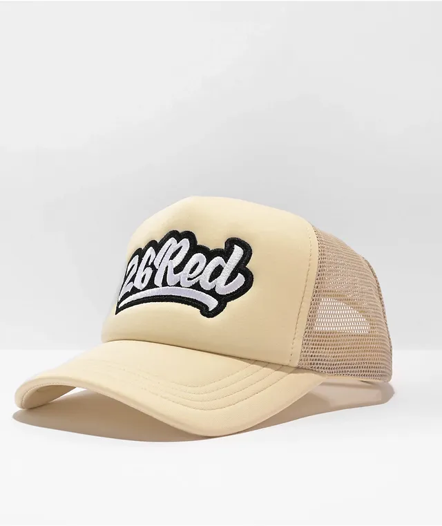 Beige trucker hat sales
