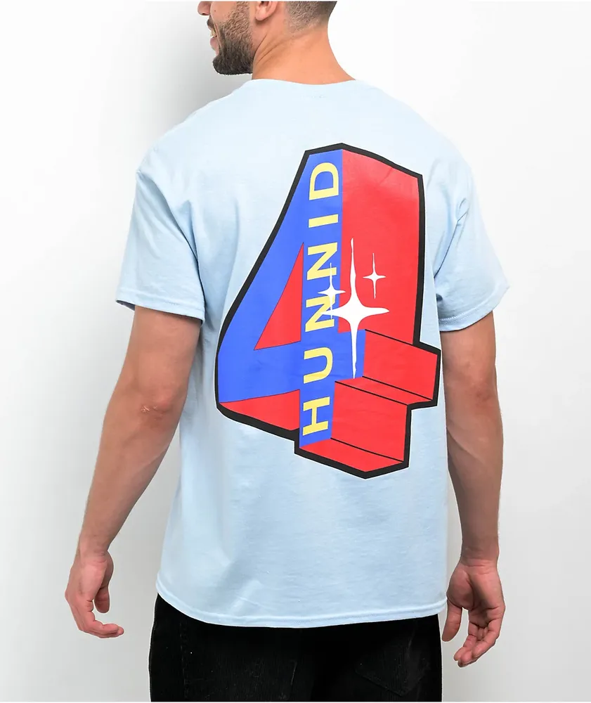 Baby blue and hotsell red t shirt