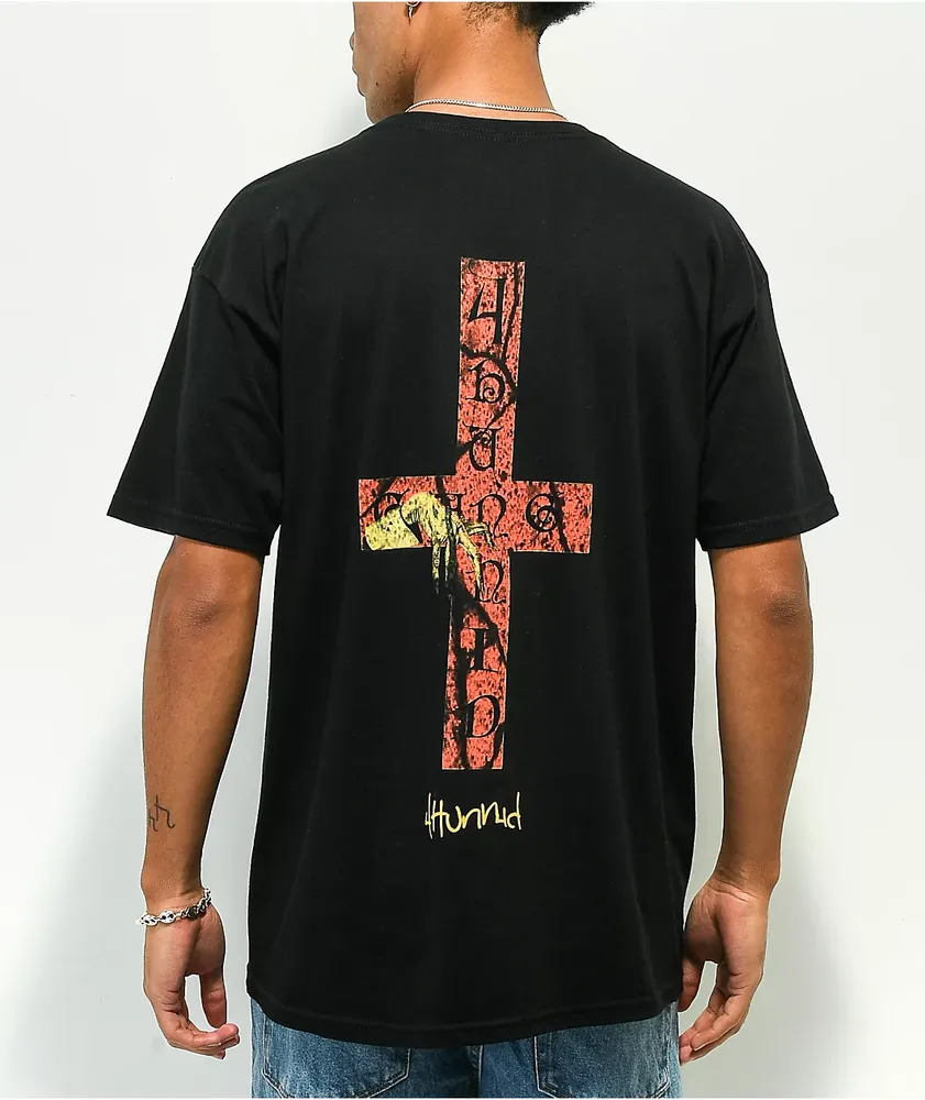 4Hunnid Cross Black T-Shirt | MainPlace Mall