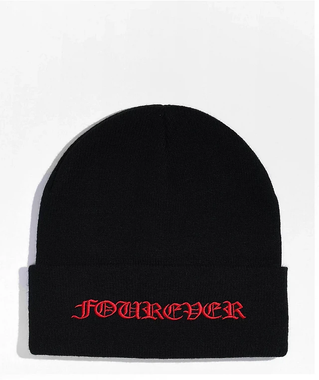 4Hunnid-Fourever-Black-Beanie-