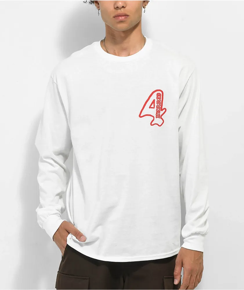 4Hunnid Fourever Hollow 4 White Long Sleeve T-Shirt at Hamilton
