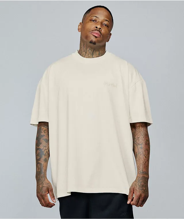 4Hunnid Komfort Kollection Cream Pigment Dye T-Shirt at