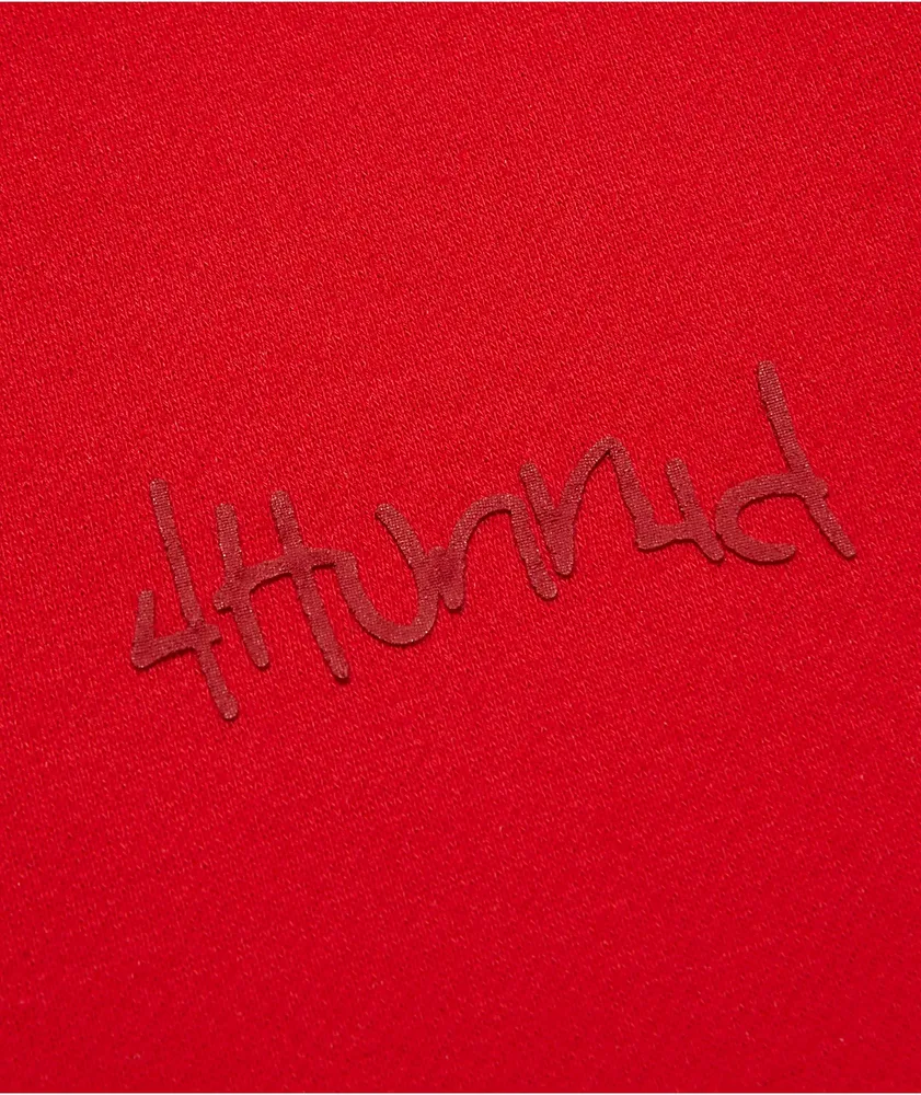 4hunnid store hoodie red