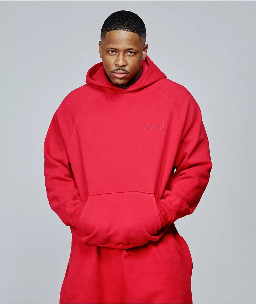 4hunnid hot sale red hoodie