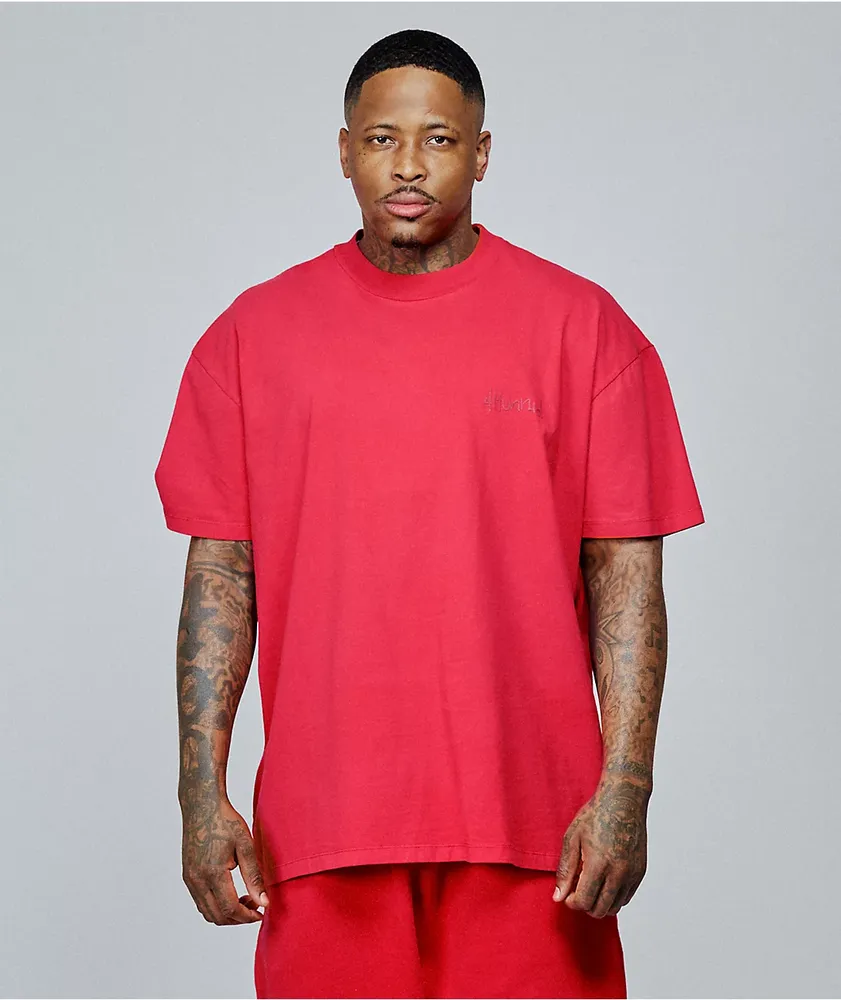 4Hunnid Komfort Kollection Red Pigment Dye T-Shirt | Hamilton Place