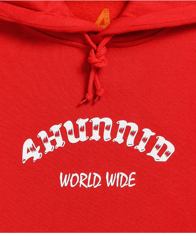 4hunnid paisley shop red hoodie