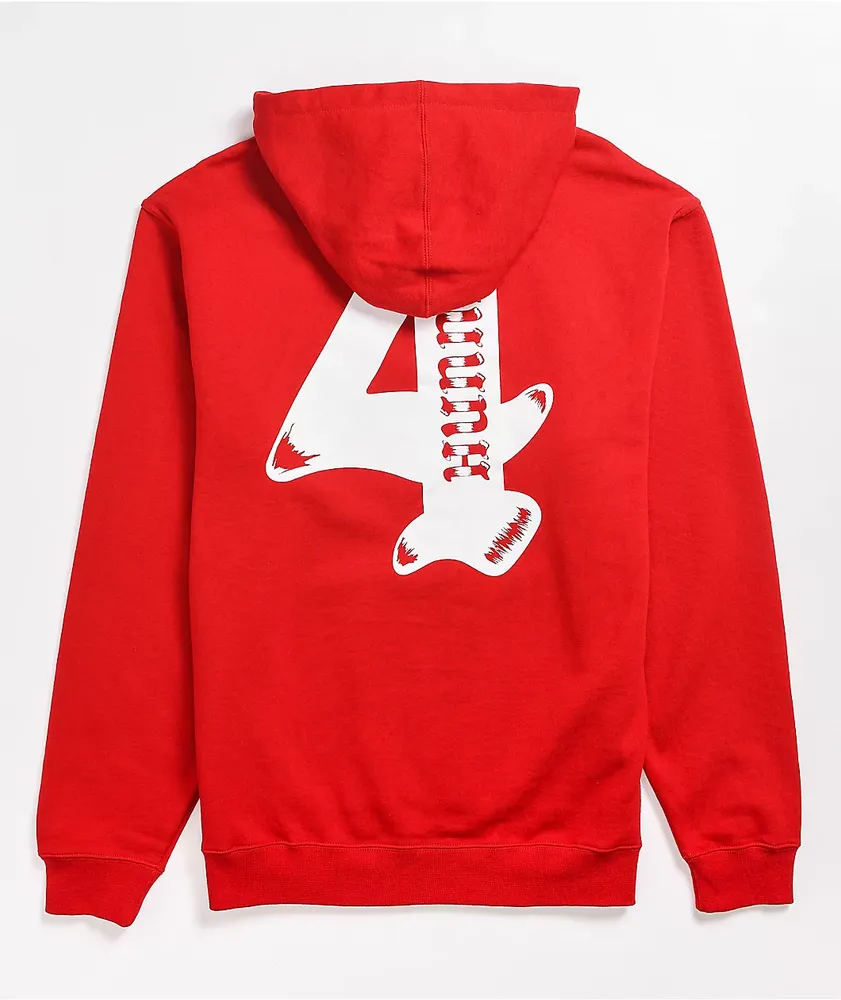 4hunnid on sale red hoodie