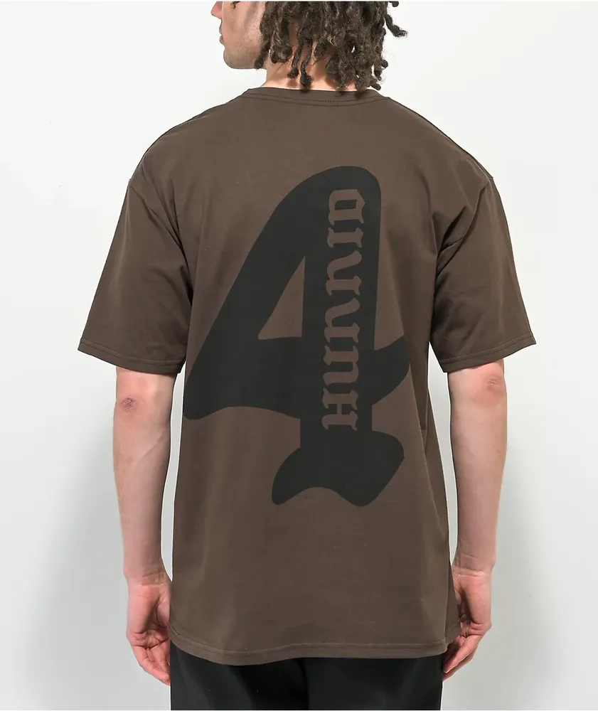 4Hunnid Logo Brown T-Shirt | Foxvalley Mall